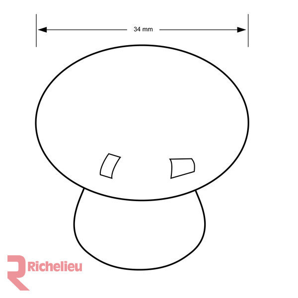 1 3/8" Diameter Mushroom Knob