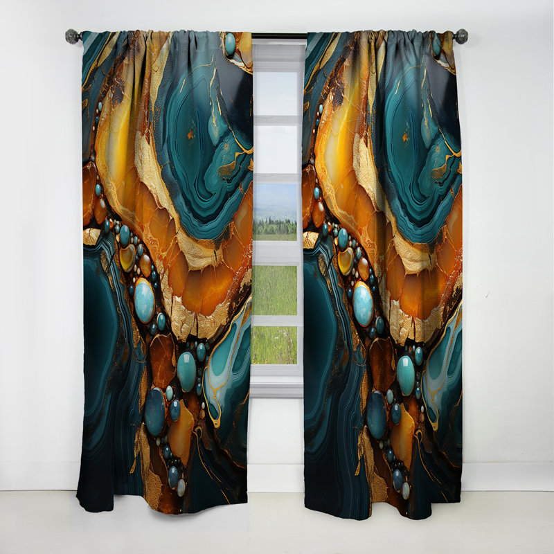 Castro - Abstract Curtain - Blackout Curtain - 1 Panels, 52" W x 120" L