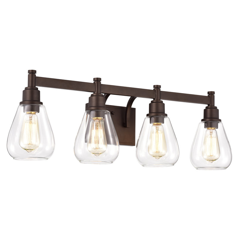 Éclairage pour salle de bain 4 lumières Douberly, Bronze huilé