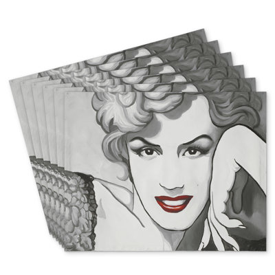 Vintage Marilyn Monroe Polyester Roksanda Set of 6 Decor