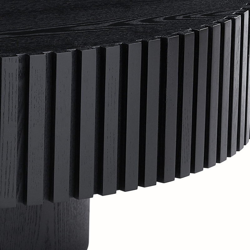 Table basse ronde 31,77 pouces noire moderne avec support pour salon 31,77 po Matt