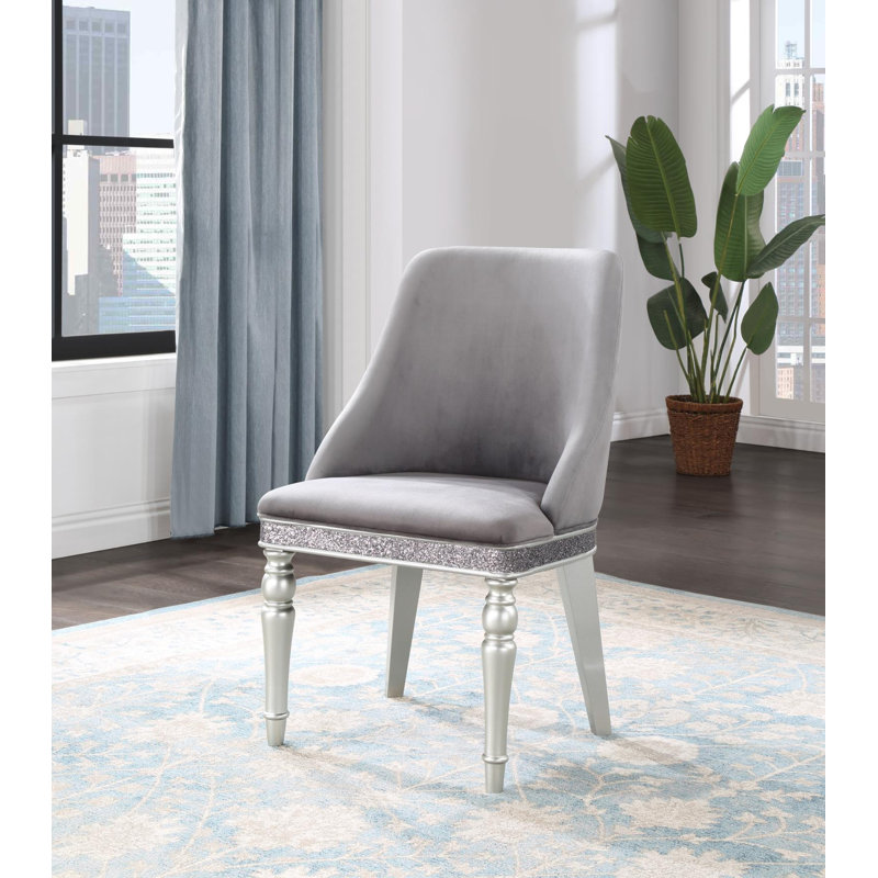 Fauteuil en velours argenté chatoyant (2 / boîte)