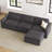 Hymes 101.5'' Wide L-Shaped 3-Seat Sofa Apartment Storage Couch With Detachable Cushion, Modular Sectional Sofa With Ottoman-604229870