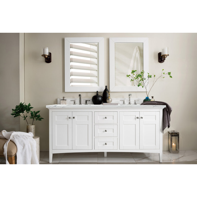Palisades 72''  W Double Vanity, Bright White, Ethereal Noctis