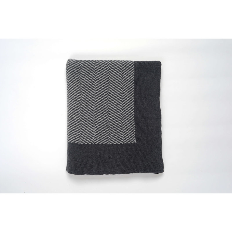 Herringbone Knitted Throw Blanket