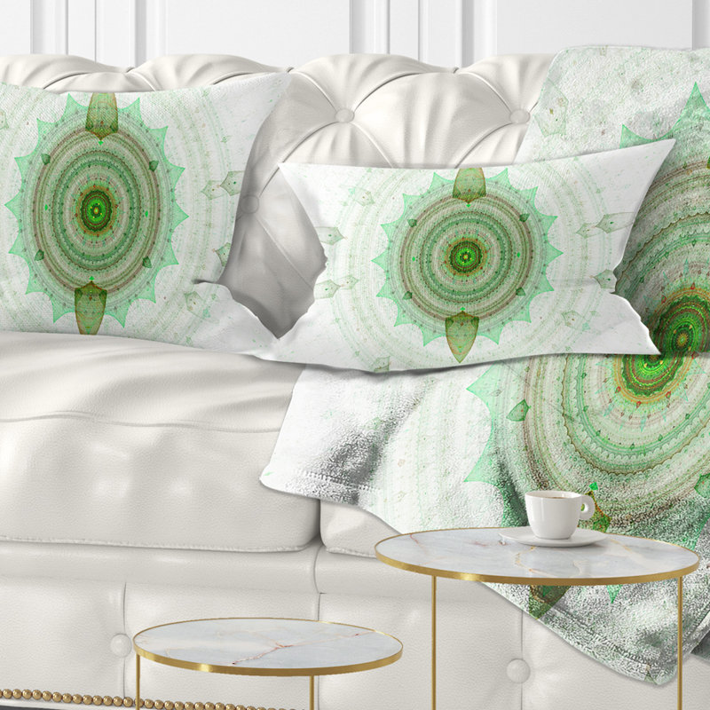 Sphère Cryptique vert clair - coussin imprimé abstrait
