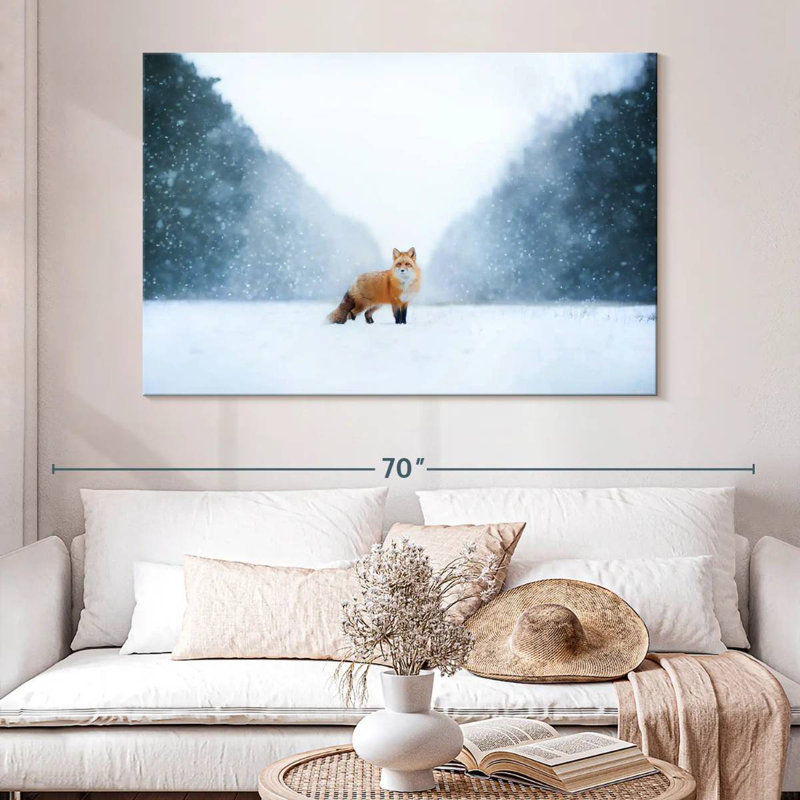 Brampt Red Fox In The Snow, 34" H x 51" W