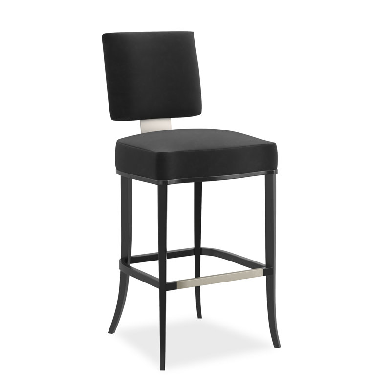 Reserved Seating Upholstered Stool, Bar Stool (29" Seat Height), Black