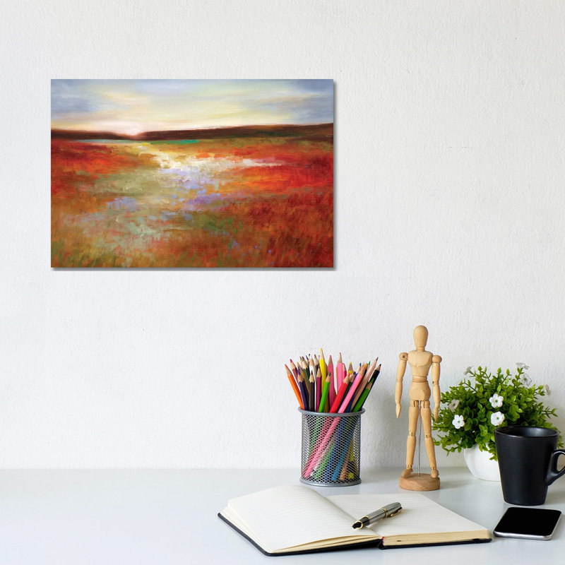 Light Across The Meadow I by Sheila Finch - Wrapped Canvas Painting, 20.32 cm H x 30.48 cm W