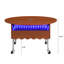 Table basse ronde à plateau relevable avec roulettes