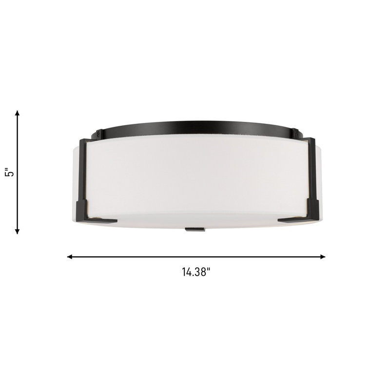 2 - Light Flush Mount, Aged Iron