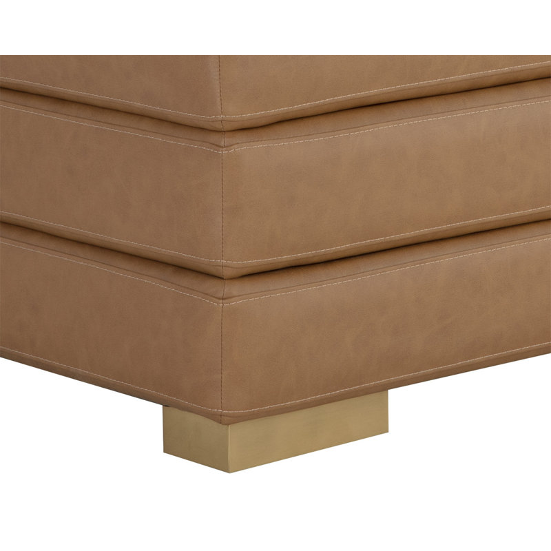 Radcliff Upholstered Dining Bench, Milliken Cognac