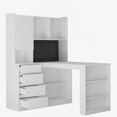 Bureau en L avec chargeur et rangement