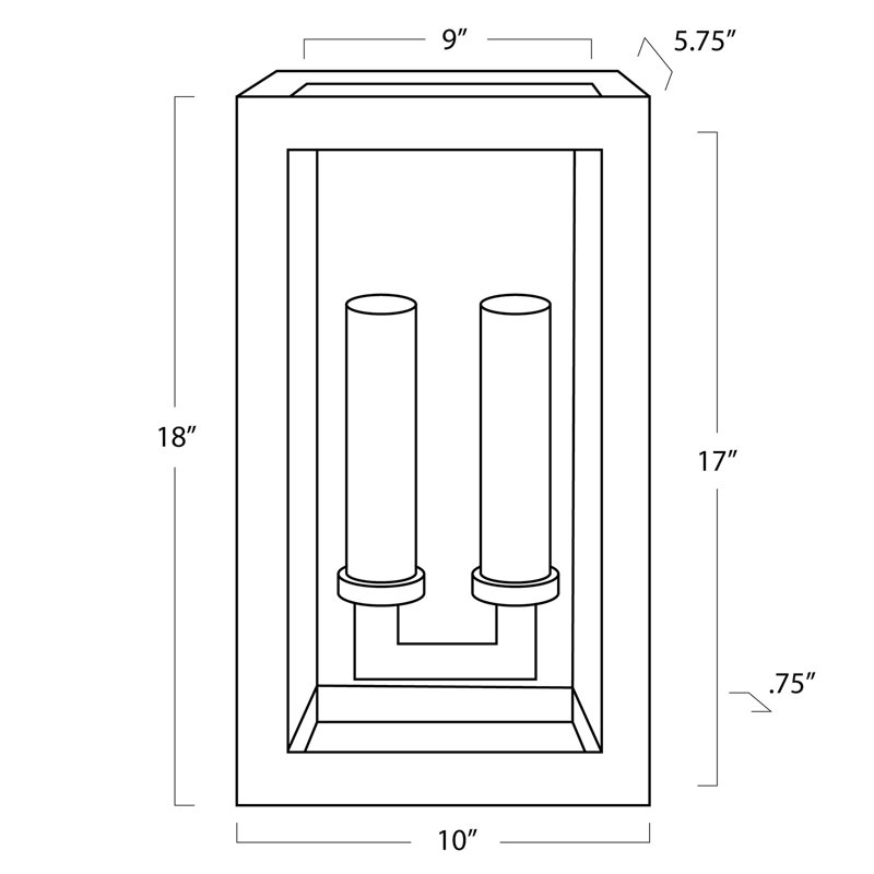2 - Light Outdoor Sconce