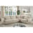Jonina Beige Chenille Sectional Sofa w/4 Pillows