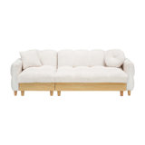 Comfortable Three-Person Sofa Bed With Lockable Feature And Soft Cushions