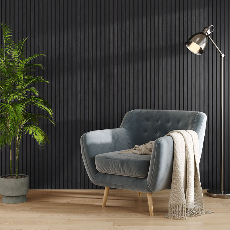 Wood Grain Wall Panel, Black
