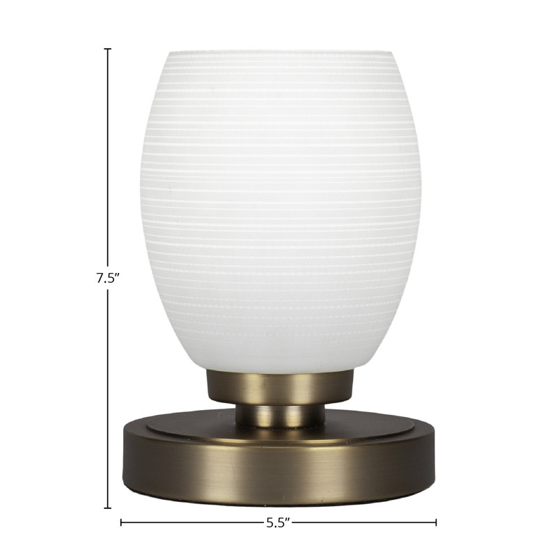 Aneka Accent Lamp Shown With 5" Matrix Glass, White, New Age Brass