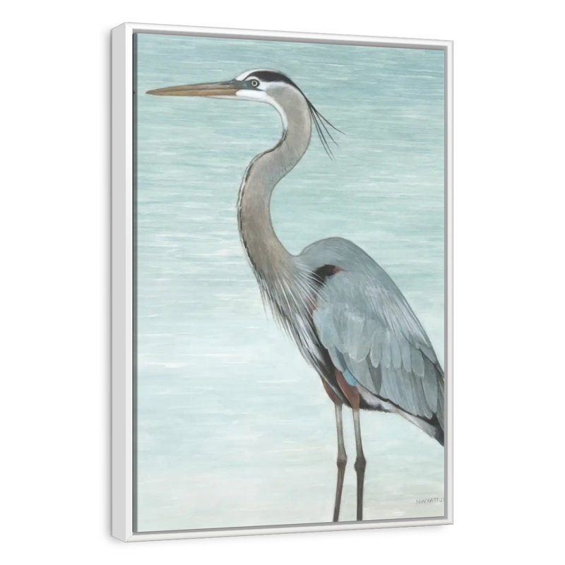 Grand héron, Floating Frame White, 13" x 19"