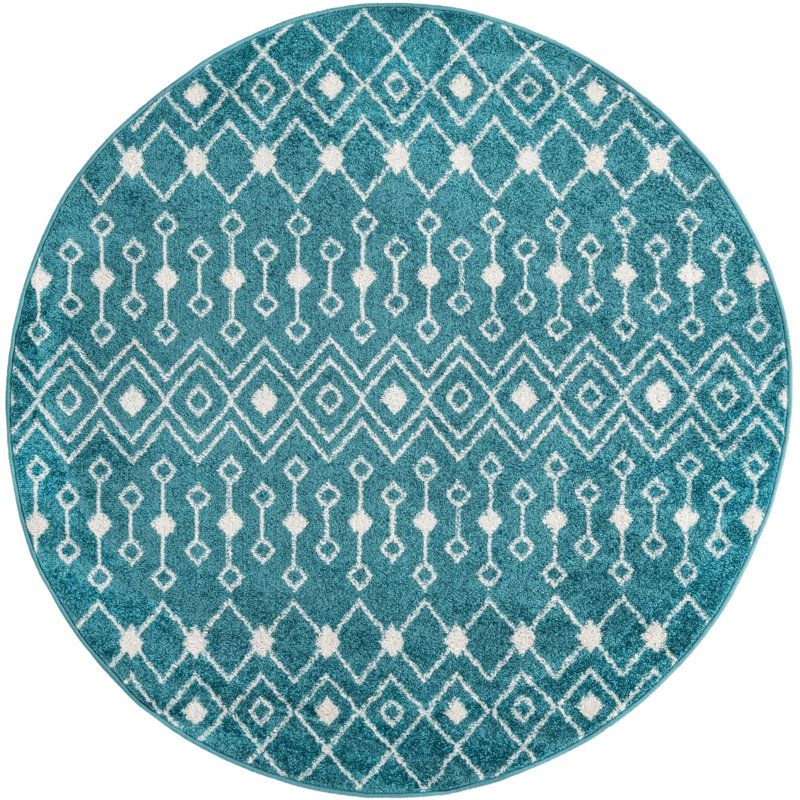 Geometric Indoor Rug, Round 5'3"