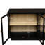 Armoire de rangement de salon avec porte en acrylique et patins antidérapants - Noir