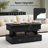Lift Top Coffee Table with LED Light Strip, Extendable MDF Center Table with 4 Drawers & Hidden Compartment, Marble Texture-1332583984