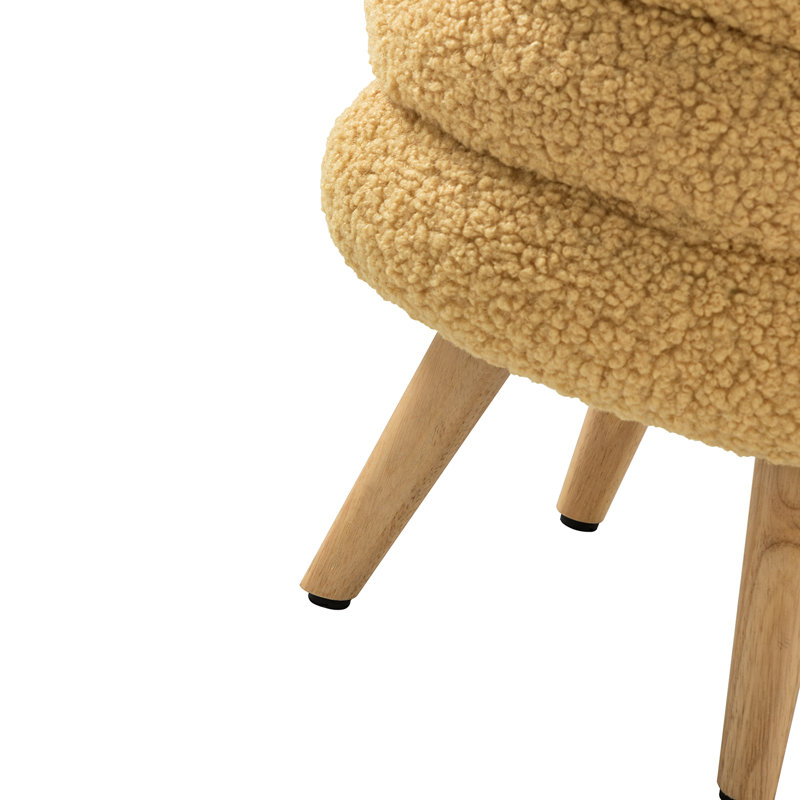 Repose-pieds de 15,7 po Eduardo, Polyester moutarde