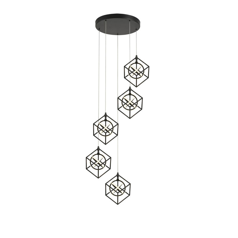 Tulip 5 - Light Matte Black LED Unique/Statement Pendant