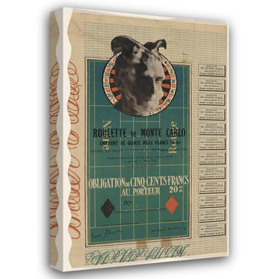 August Grove® Vintage Apple Collection Gallery Wrapped Canvas Art: Marcel Duchamp, Monte Carlo Bond