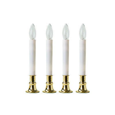 IMC electric brass candle w/incandescent bulb steady burning - set of 4