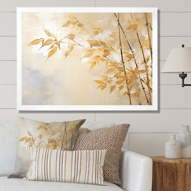 Zen Moment, impression sur toile de bambou, Cadre photo blanc, H 16 po x l 32 po x P 1 po