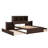 Full Size Storage Platform Bed With Pull Out Shelves, Twin Size Trundle And 2 Drawers