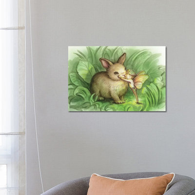 Fairy Prince With Bunny by Kirk Reinert - Wrapped Canvas Print