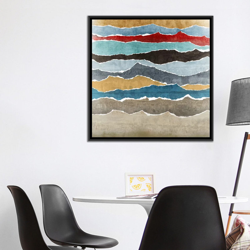 « déchirée i », impression sur toile, H 26 po x l 26 po x P 1,5 po, Toile avec cadre noir, Pas de tapis