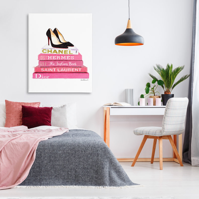 «Pink Fashion Books Pump Heels», impression, H 20 po x l 16 po