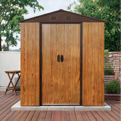 As Pic Storage Shed with Shelving, Metal Frame and 52.6 Kg Product Weight, 8 x 4 ft, Shelving 8 x 4 ft