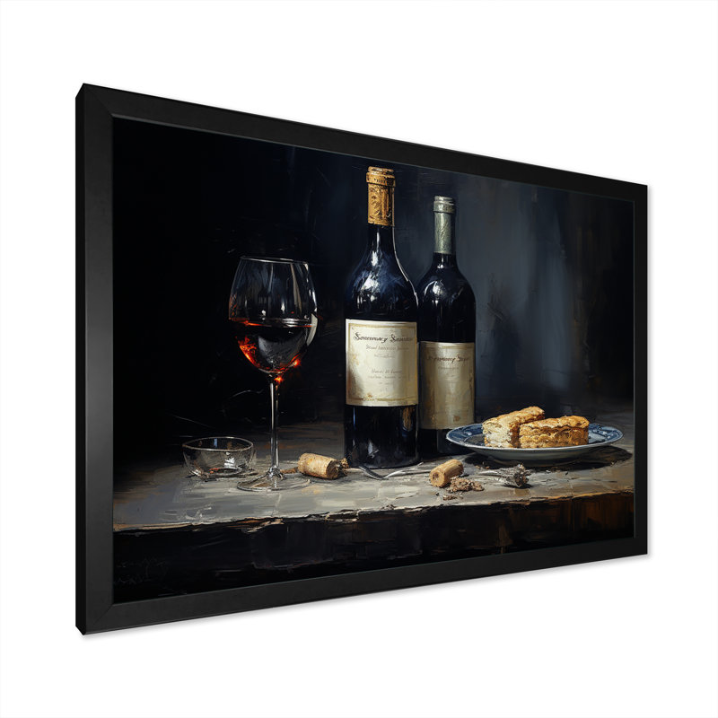 Sommeliers "sélection I" sur toile, Cadre simple noir, H 30 po x l 40 po x P 1,5 po