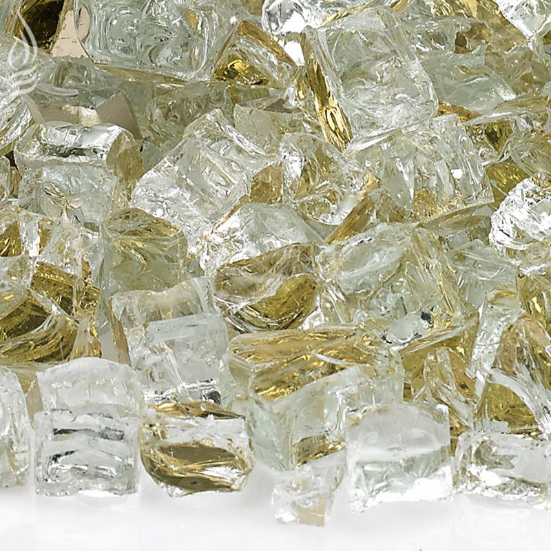 Gold Reflective Fire Pit Glass, 1/4" 10 lbs