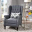 Fauteuil inclinable gris anthracite en tissu capitonné-984299535