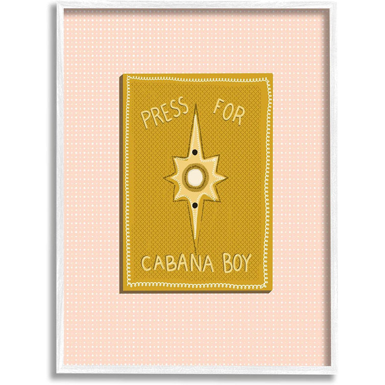 Trinx Press For Cabana Boy Witty Pink Text Button 