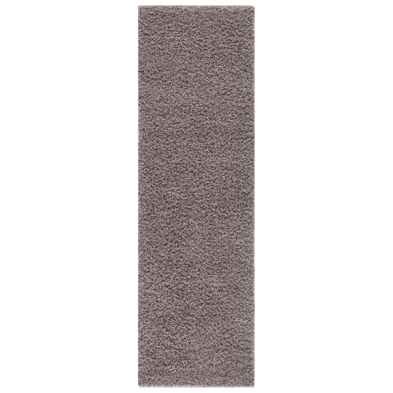 Tapis argent touffeté et fabriqué à la main Assar, Tapis de couloir 2 pi 3 po x 8 pi
