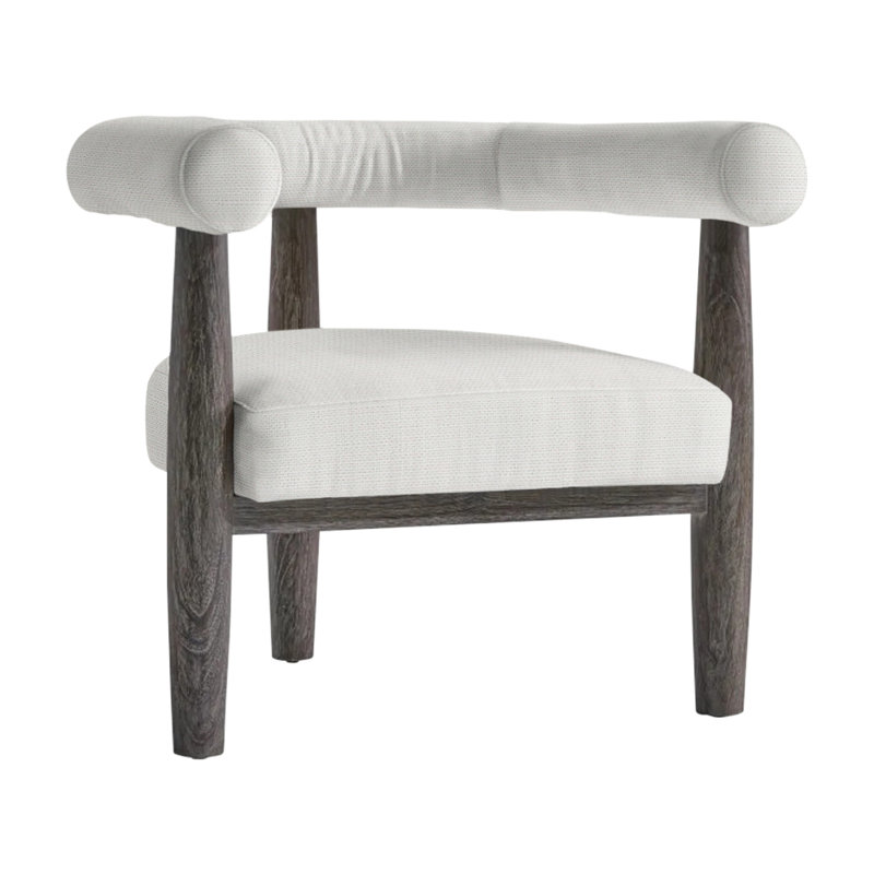 Marin Patio Chair with Cushions, White Linen 6016-000