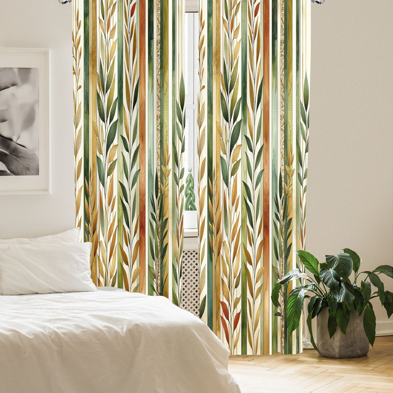 Paire de rideaux rayés East Urban Home, L 56 po x L 84 po