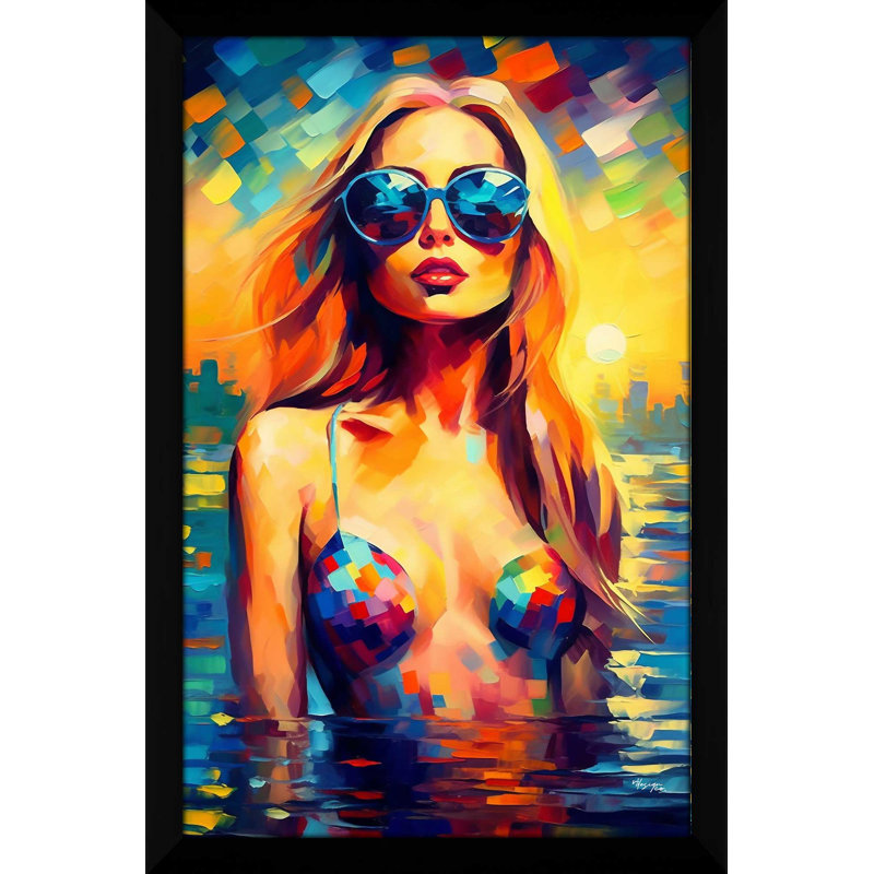 "Summer Girl In Bikini" par V2 Design Co., reproduction sur acrylique, H 27,5 po x l 21,5 po x P 0,75 po