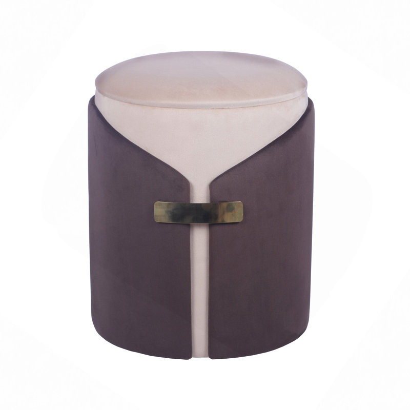 Repose-pieds deux tons avec rangement ou tabouret de coiffeuse, Brun