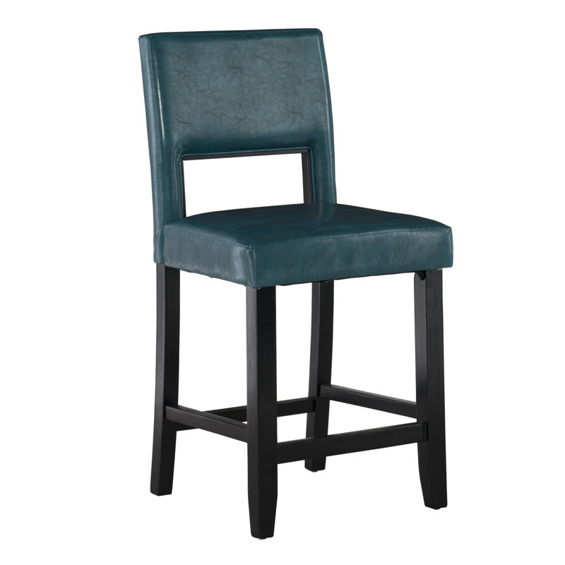 Tabouret de bar et de comptoir Veda, Tabouret de comptoir (assise de 24 po de hauteur), Bleu Aegean