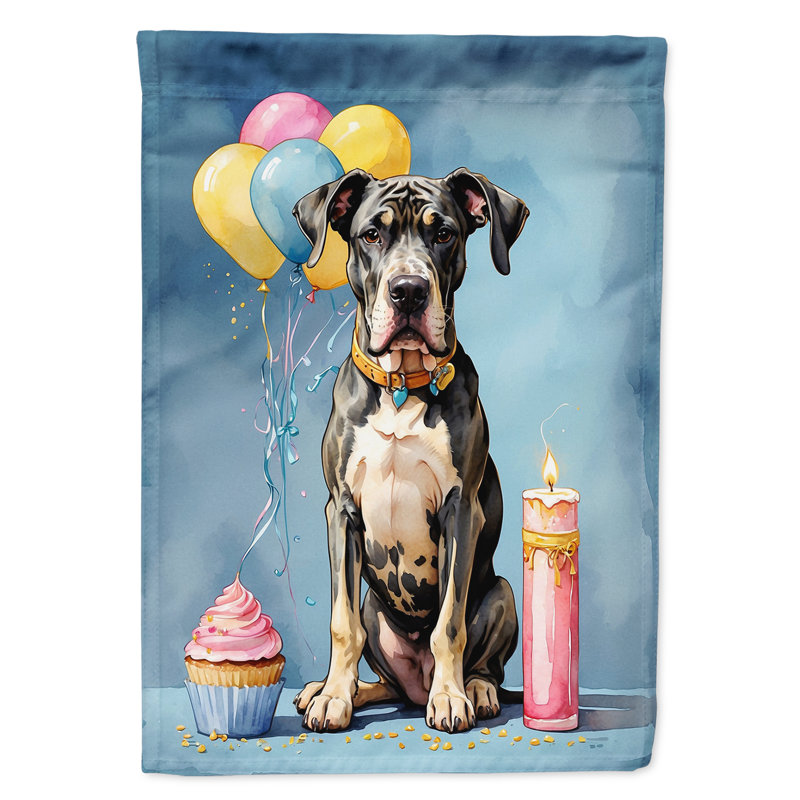 Drapeau de jardin «Happy Birthday», Grand danois