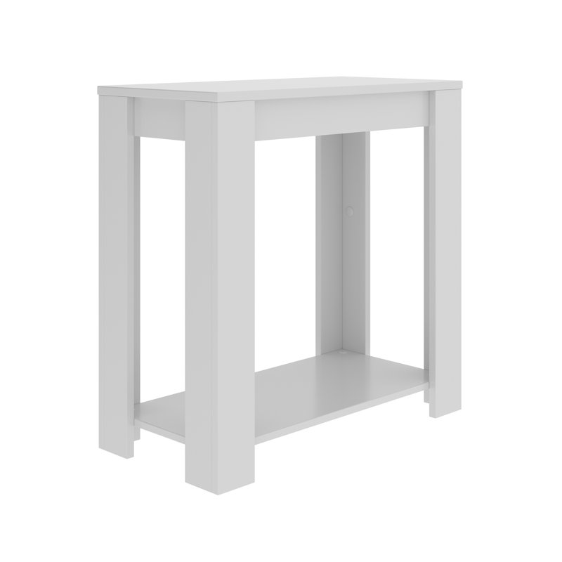 White MDF Open Storage Nightstand with Shelf