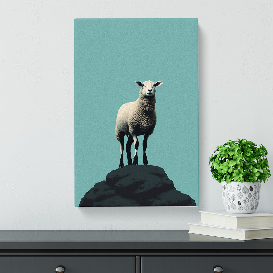 Sheep Minimalism No.2 - Wrapped Canvas