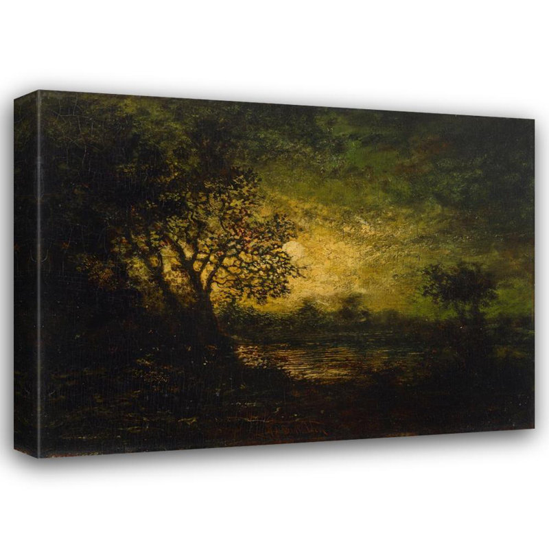 «Moonlight» par Ralph Albert Blakelock - Art mural sur toile tendue avec châssis, H 24 po x l 17 po